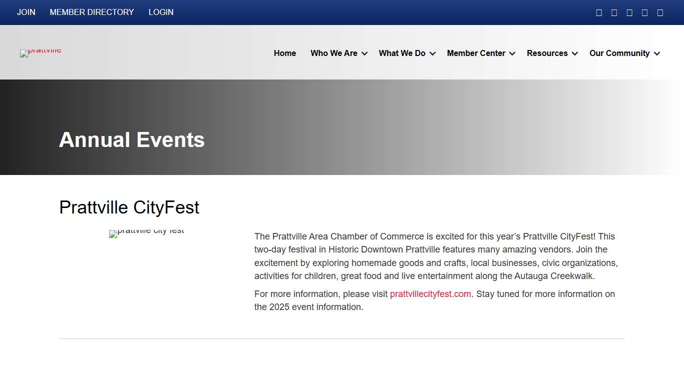 Annual Events - Prattville Area Chamber of Commerce