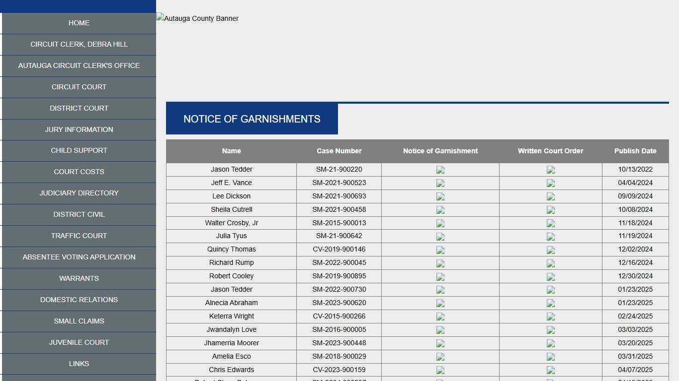 Autauga County - Nineteenth Circuit Court of Alabama
